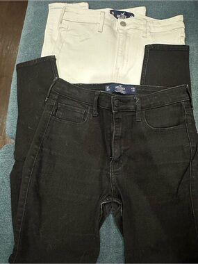 Hollister Women's Skinny Jeans - Black & White Pair